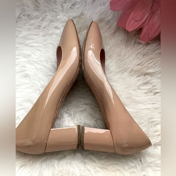 KATE SPADE NEW YORK BLUSH COLOR PATENT LOW HEELS 8M - Picture 4 of 7